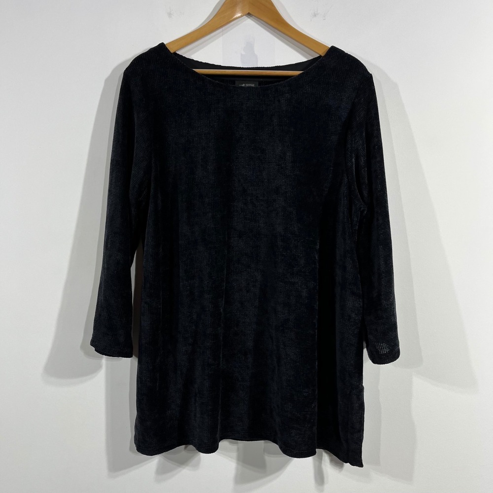 J. Jill Wearever Boat Neck Minimalist Chenille Knit Tunic Top‎ Womens XL Petite